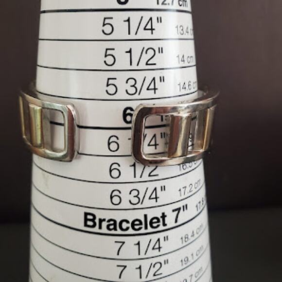 Geneva Women's Bracelet Watch Cuff Silver Tone with Crystals Gold Tone Dressy - Picture 4 of 8